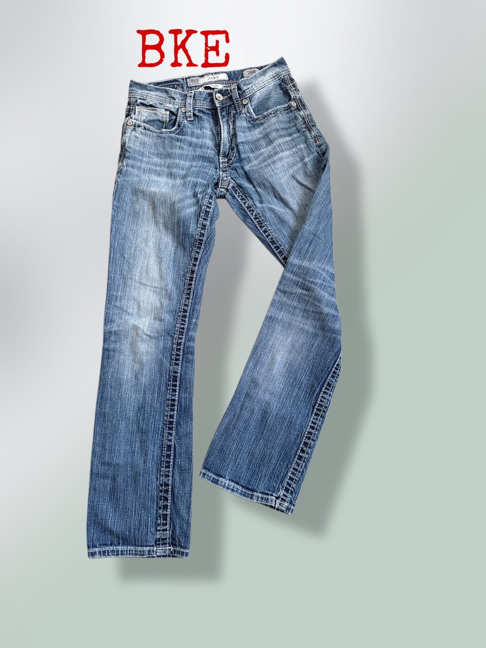 BKE Men's Blue Bootcut Jeans - Faded Wash